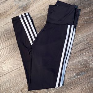 Adidas black/white leggings, size small